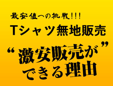 Tシャツ無地販売が激安販売できる理由